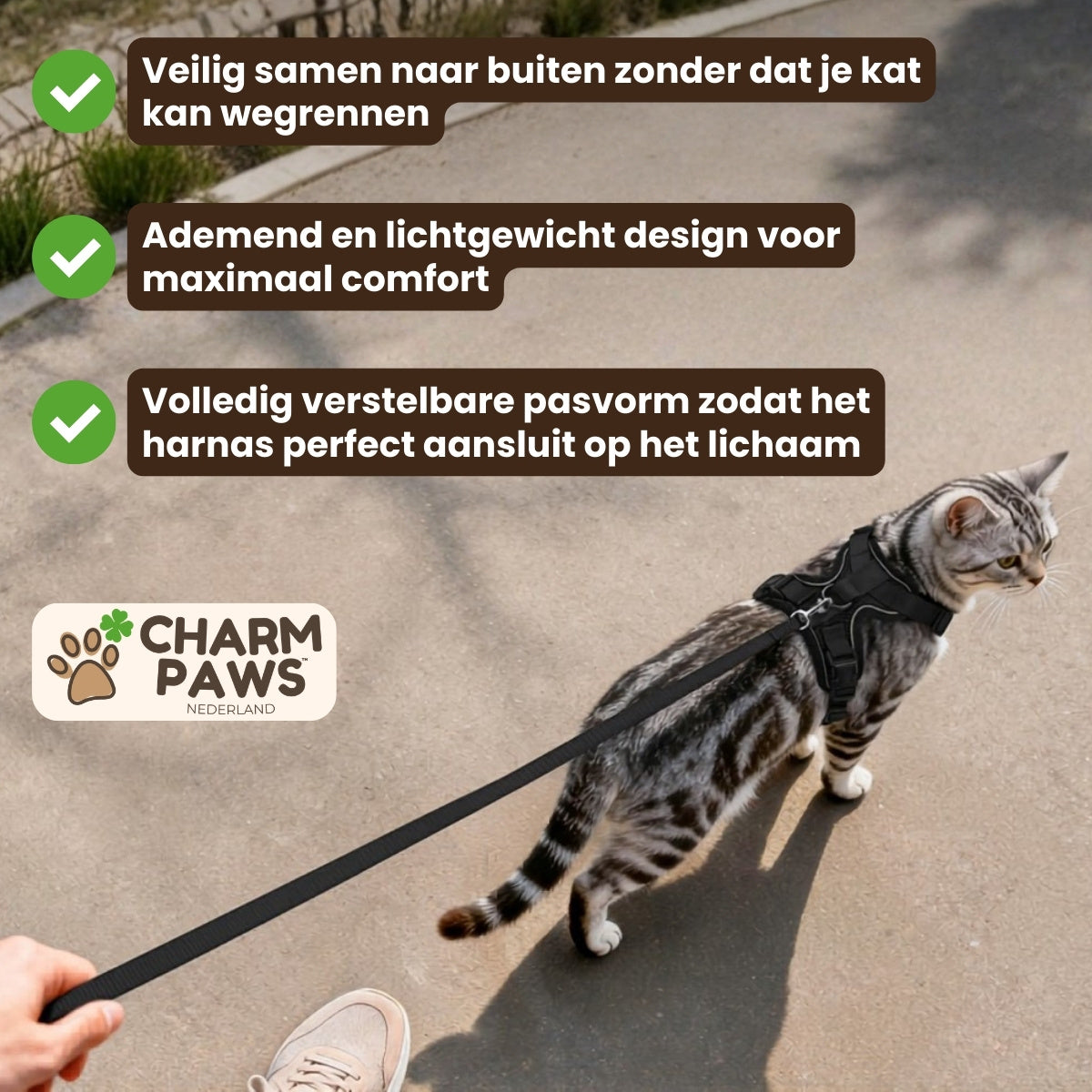 Walker Pro® | Atmungsaktives und verstellbares Katzengeschirr mit Leine.