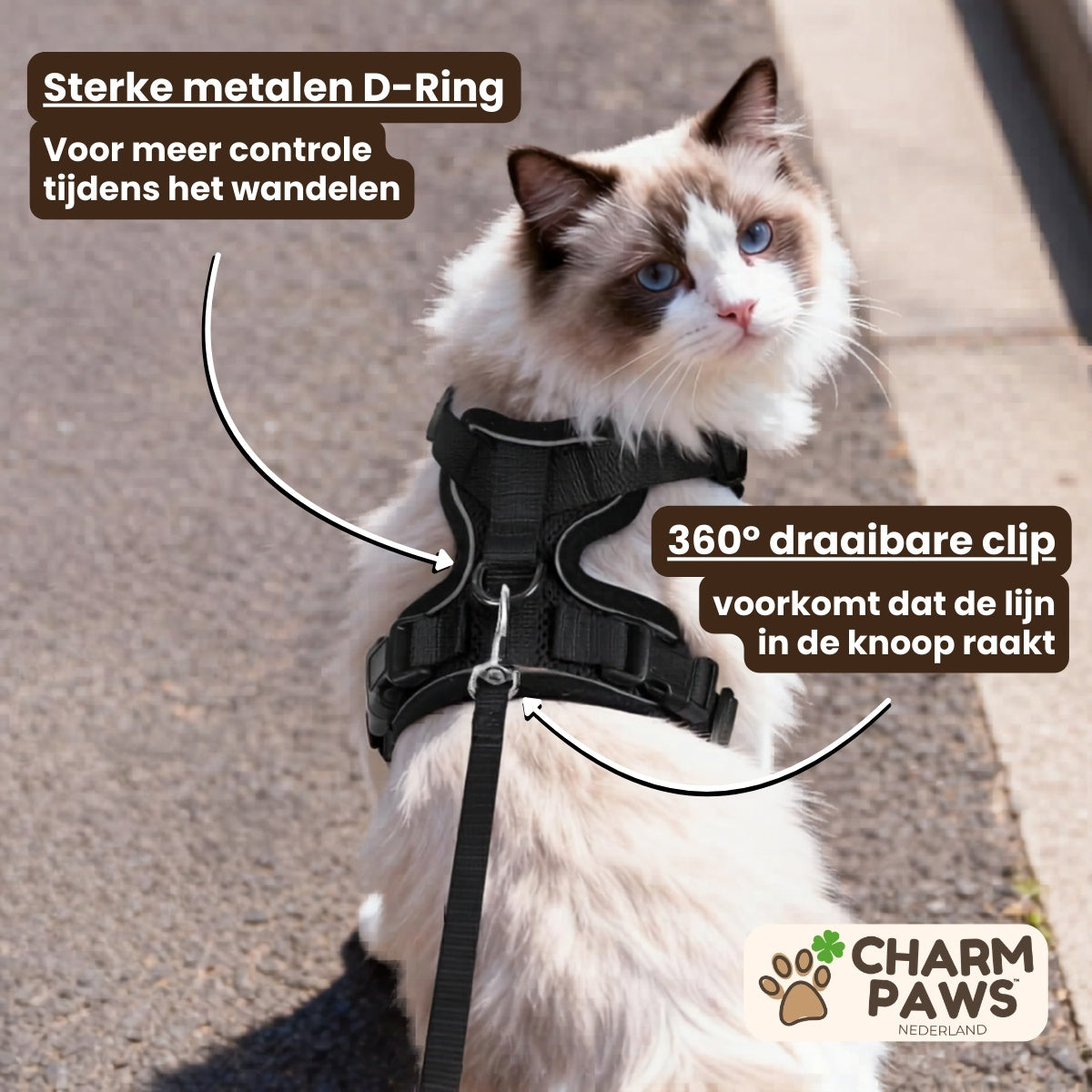 Walker Pro® | Atmungsaktives und verstellbares Katzengeschirr mit Leine.