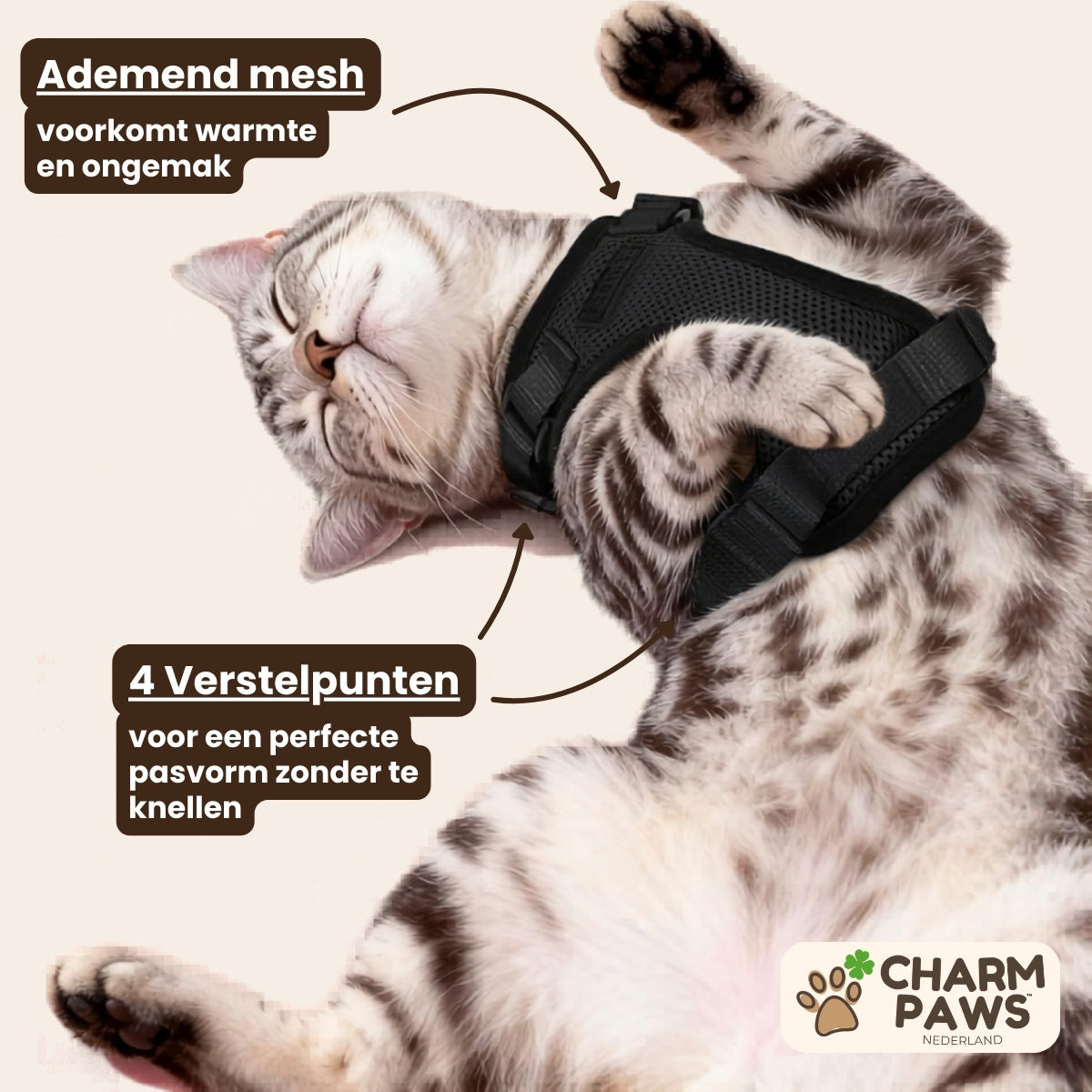 Walker Pro® | Atmungsaktives und verstellbares Katzengeschirr mit Leine.